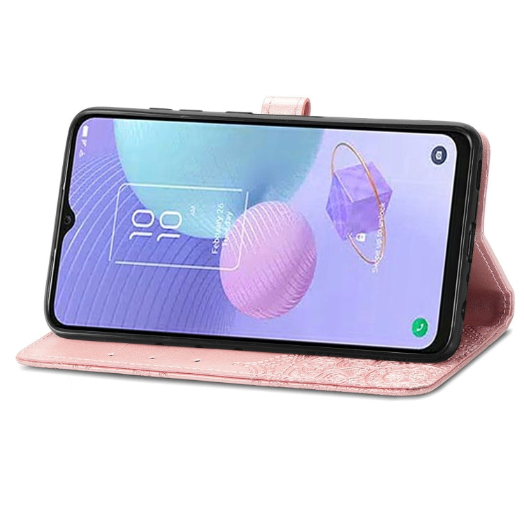 For TCL 405 Mandala Flower Embossed Leather Phone Case