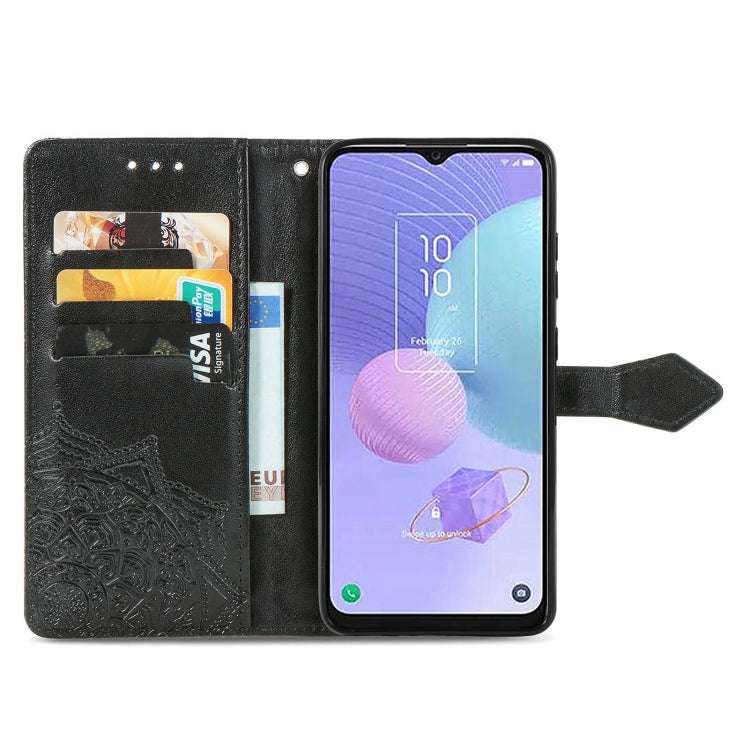 For TCL 405 Mandala Flower Embossed Leather Phone Case