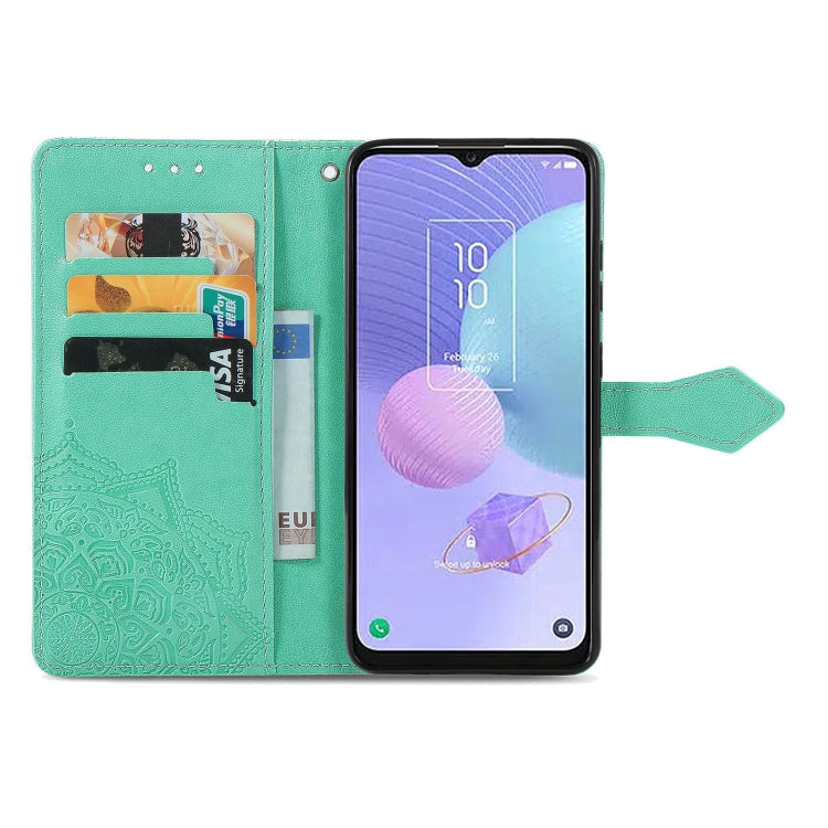 For TCL 405 Mandala Flower Embossed Leather Phone Case
