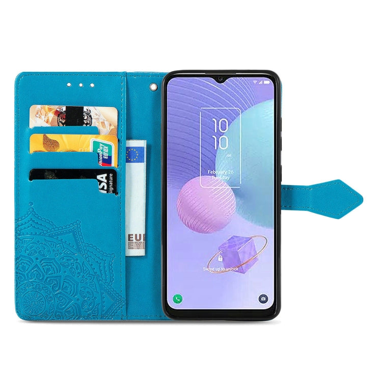 For TCL 405 Mandala Flower Embossed Leather Phone Case