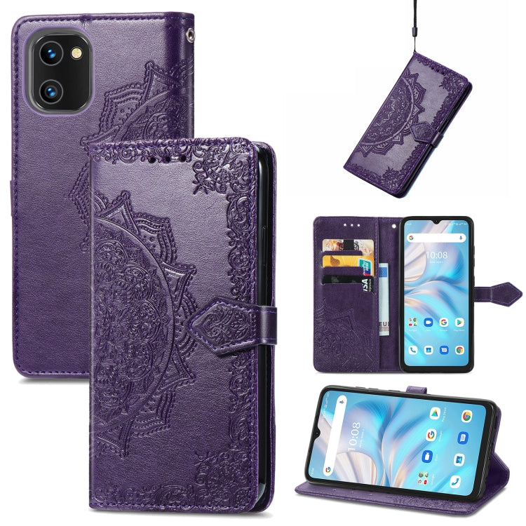 For UMIDIGI A13S Mandala Flower Embossed Leather Phone Case