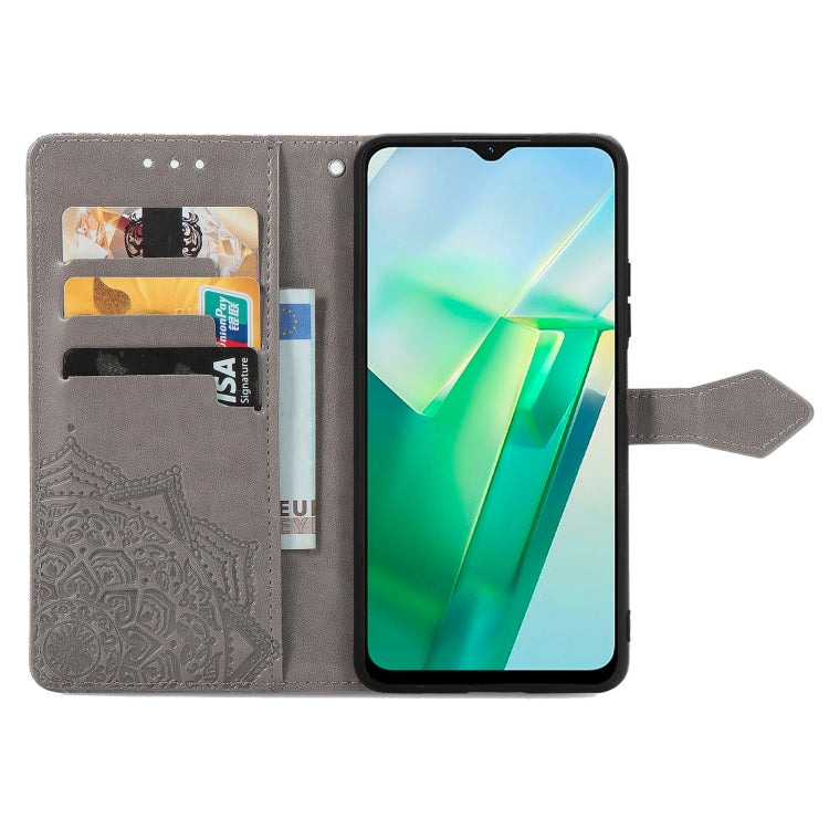 For vivo T2X 5G Mandala Flower Embossed Leather Phone Case