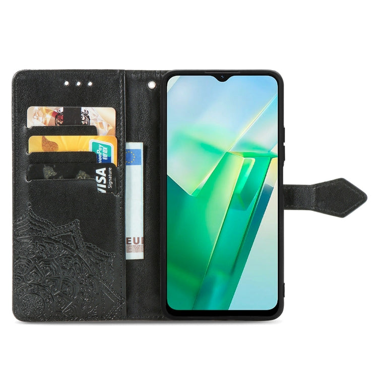 For vivo T2X 5G Mandala Flower Embossed Leather Phone Case