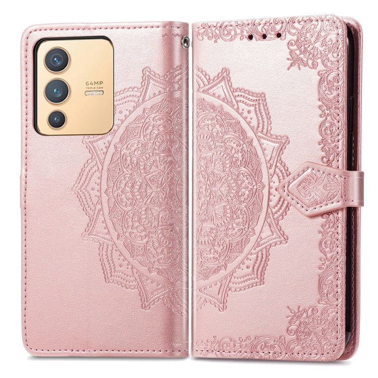 For vivo V23 5G Mandala Flower Embossed Leather Phone Case