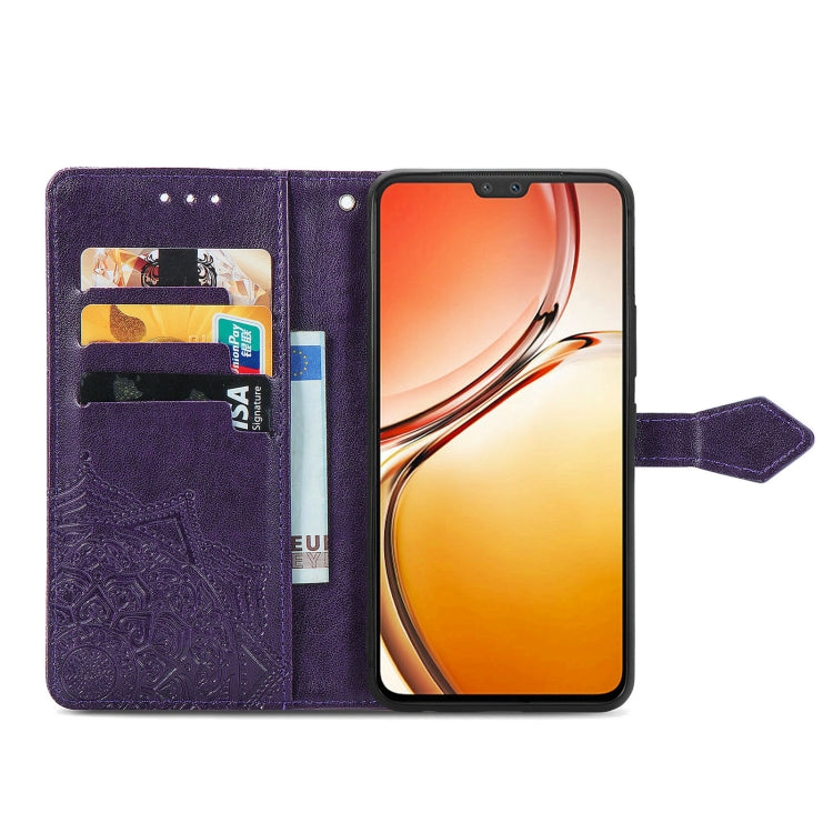 For vivo V23 5G Mandala Flower Embossed Leather Phone Case