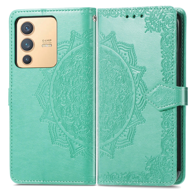 For vivo V23 5G Mandala Flower Embossed Leather Phone Case