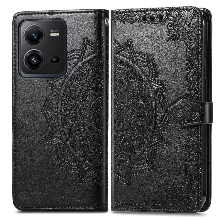 For vivo X80 Lite Mandala Flower Embossed Leather Phone Case