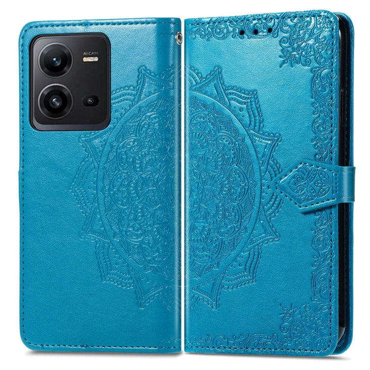 For vivo X80 Lite Mandala Flower Embossed Leather Phone Case