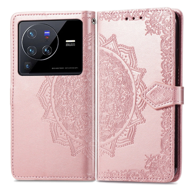 For vivo X80 Pro Mandala Flower Embossed Leather Phone Case