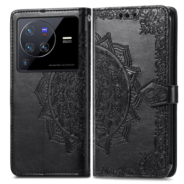 For vivo X80 Pro Mandala Flower Embossed Leather Phone Case