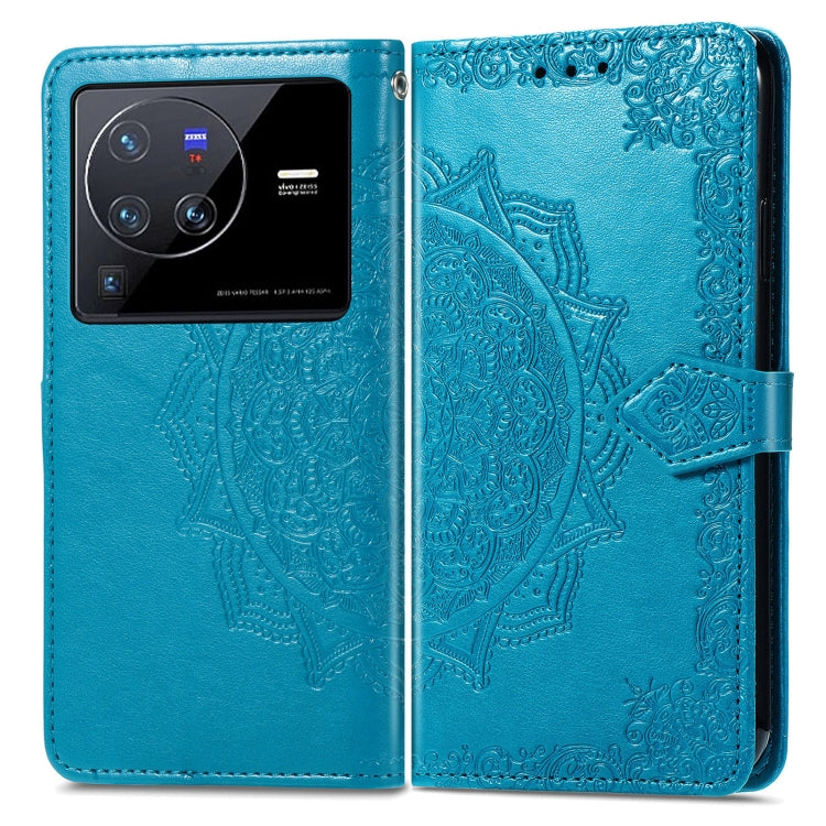 For vivo X80 Pro Mandala Flower Embossed Leather Phone Case