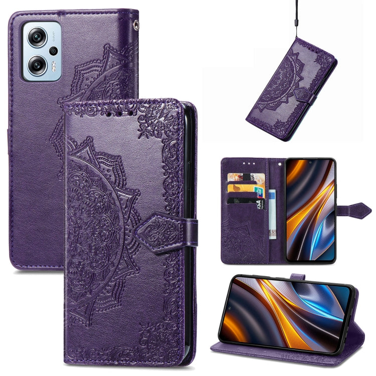 For Xiaomi Poco X4 GT Mandala Flower Embossed Leather Phone Case