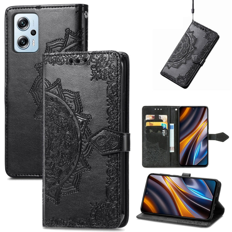 For Xiaomi Poco X4 GT Mandala Flower Embossed Leather Phone Case