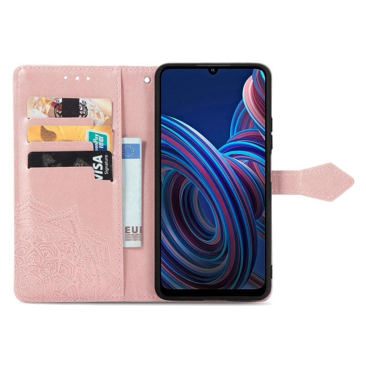 For ZTE Blade A72 4G Mandala Flower Embossed Leather Phone Case