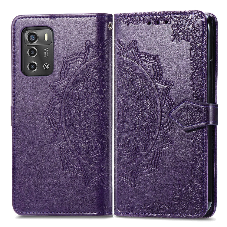 For ZTE Blade A72 4G Mandala Flower Embossed Leather Phone Case