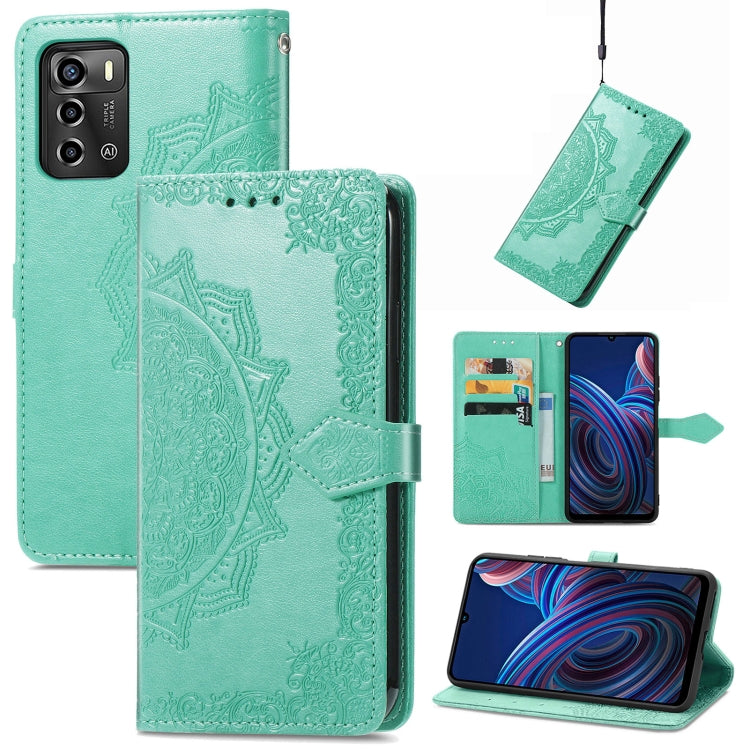 For ZTE Blade A72 4G Mandala Flower Embossed Leather Phone Case