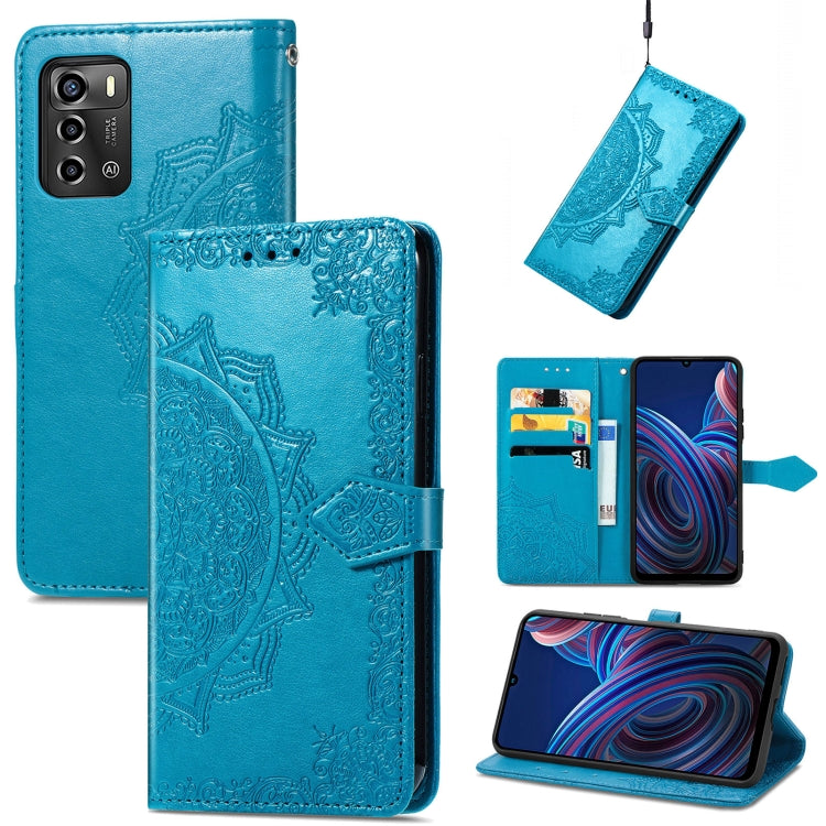 For ZTE Blade A72 4G Mandala Flower Embossed Leather Phone Case