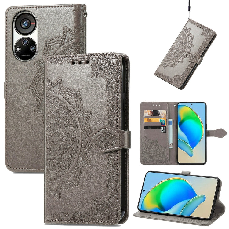 For ZTE Blade V40S Mandala Flower Embossed Leather Phone Case