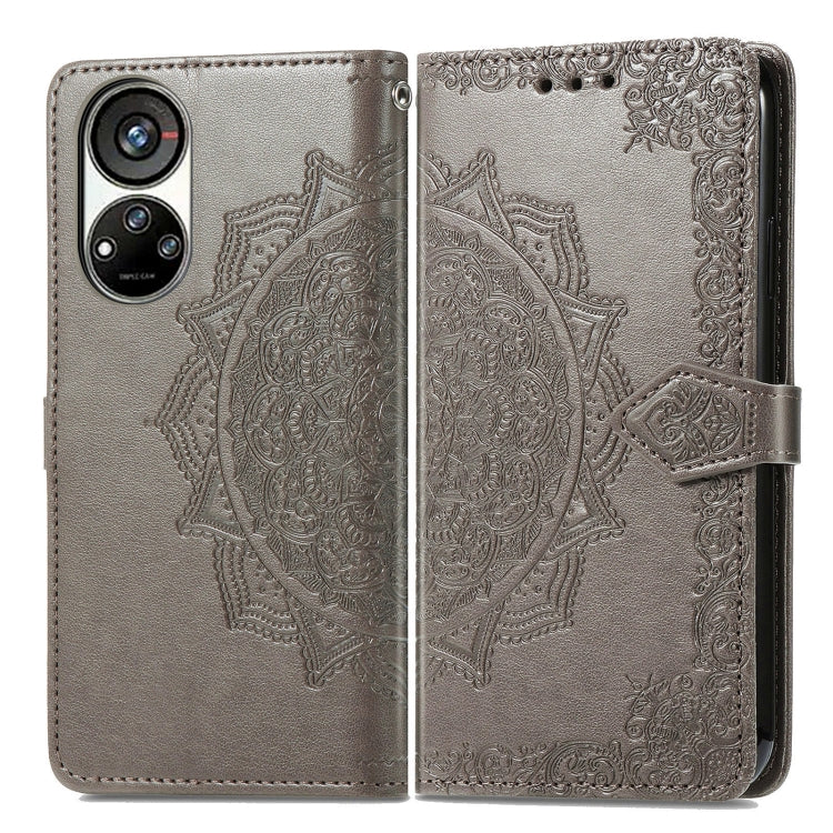 For ZTE Blade V40S Mandala Flower Embossed Leather Phone Case