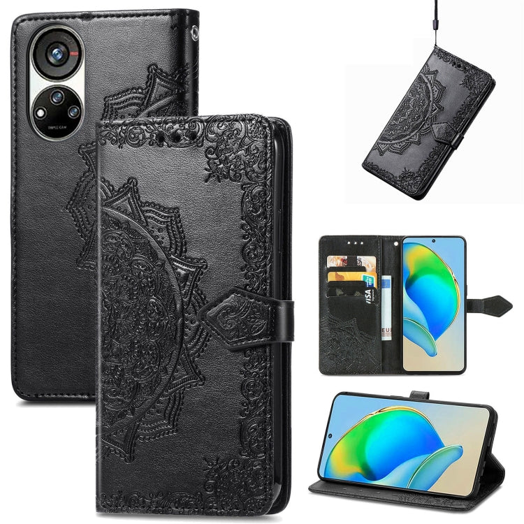 For ZTE Blade V40S Mandala Flower Embossed Leather Phone Case
