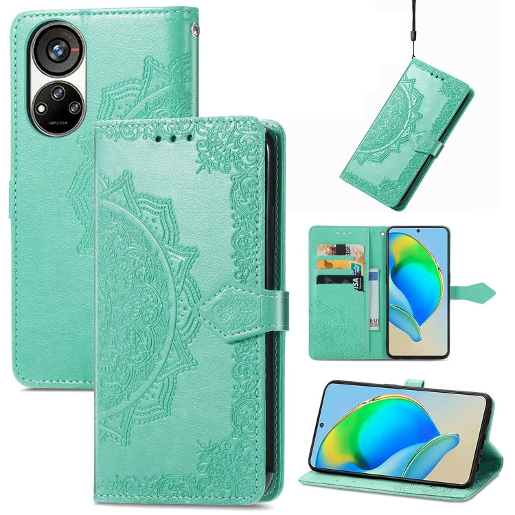 For ZTE Blade V40S Mandala Flower Embossed Leather Phone Case