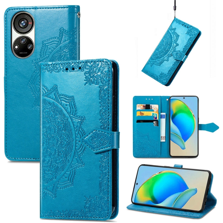 For ZTE Blade V40S Mandala Flower Embossed Leather Phone Case
