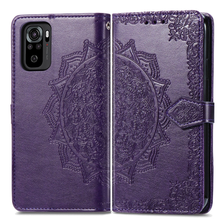 For Xiaomi Redmi Note 10S Mandala Flower Embossed Leather Phone Case