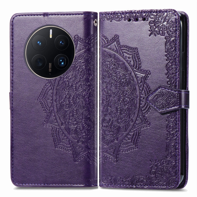 For Huawei Mate 50 Pro Mandala Flower Embossed Leather Phone Case