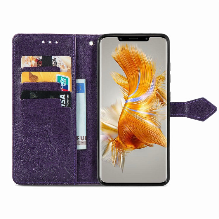 For Huawei Mate 50 Pro Mandala Flower Embossed Leather Phone Case