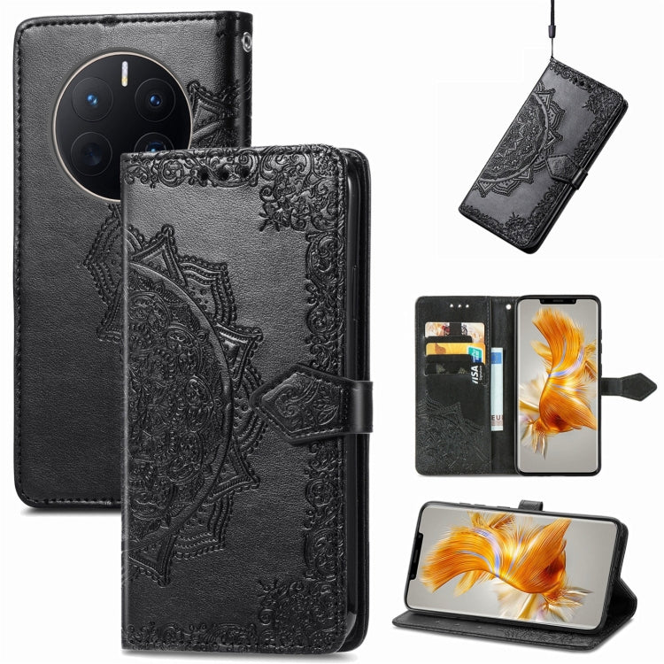 For Huawei Mate 50 Pro Mandala Flower Embossed Leather Phone Case
