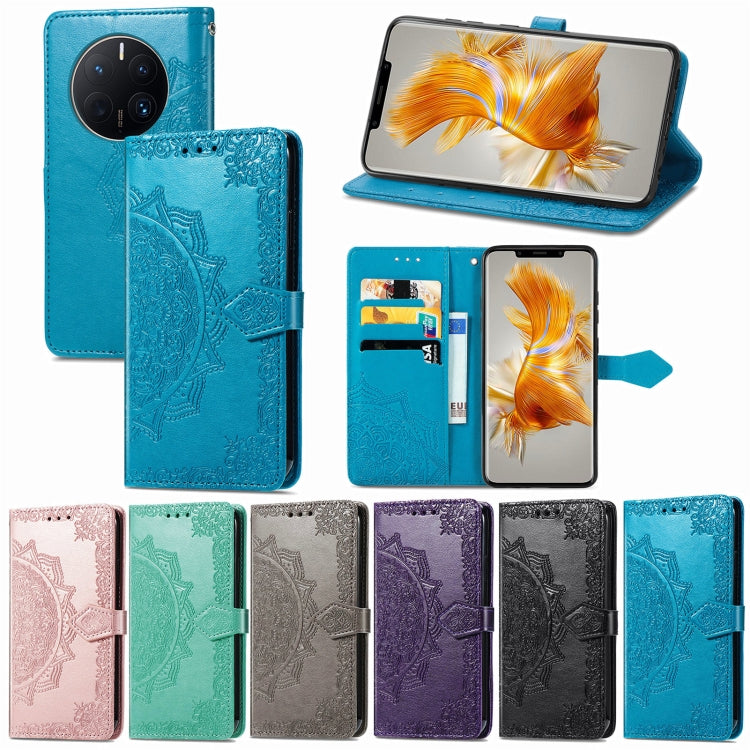 For Huawei Mate 50 Pro Mandala Flower Embossed Leather Phone Case