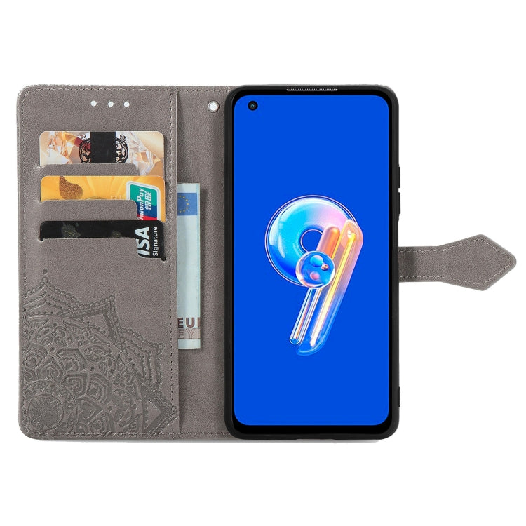 For Asus Zenfone 9 Mandala Flower Embossed Leather Phone Case