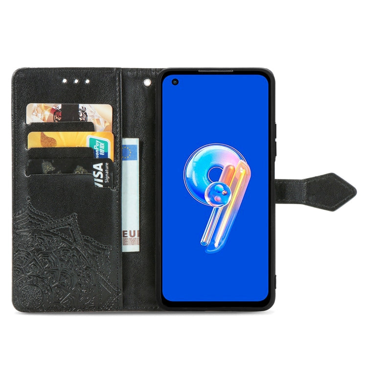 For Asus Zenfone 9 Mandala Flower Embossed Leather Phone Case