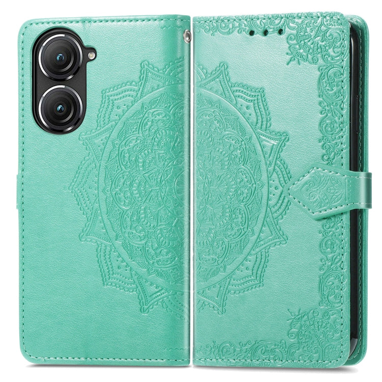 For Asus Zenfone 9 Mandala Flower Embossed Leather Phone Case