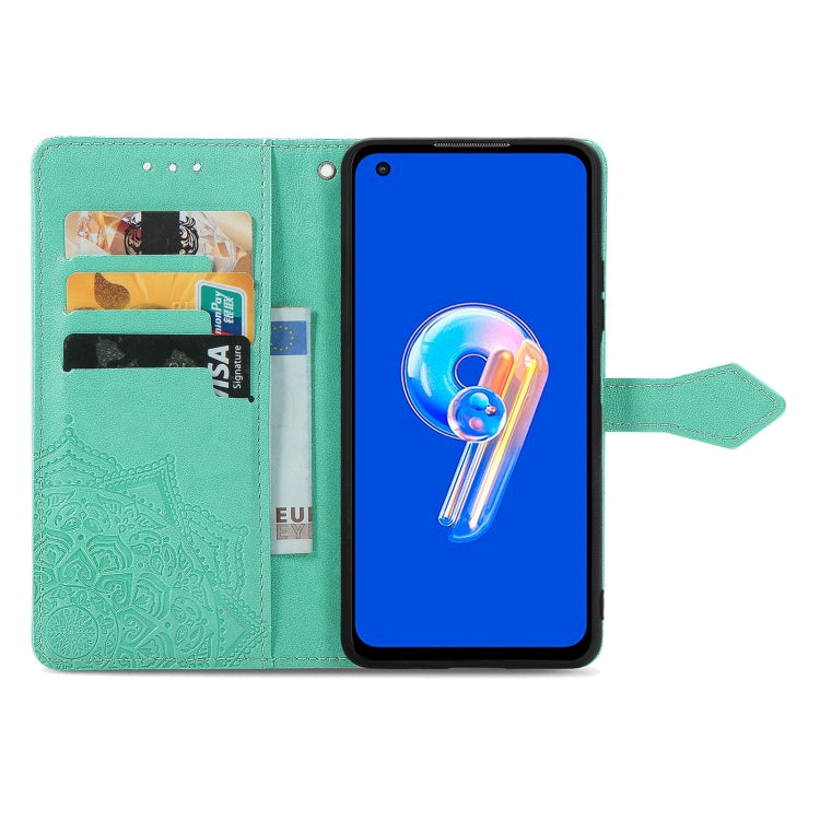 For Asus Zenfone 9 Mandala Flower Embossed Leather Phone Case