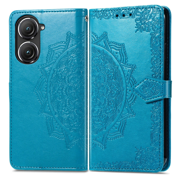 For Asus Zenfone 9 Mandala Flower Embossed Leather Phone Case