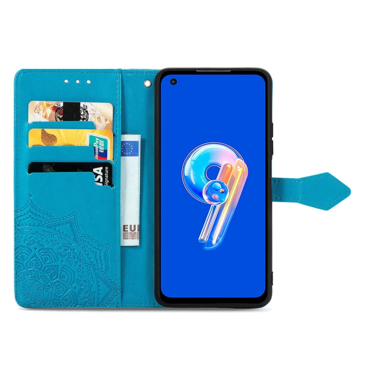 For Asus Zenfone 9 Mandala Flower Embossed Leather Phone Case