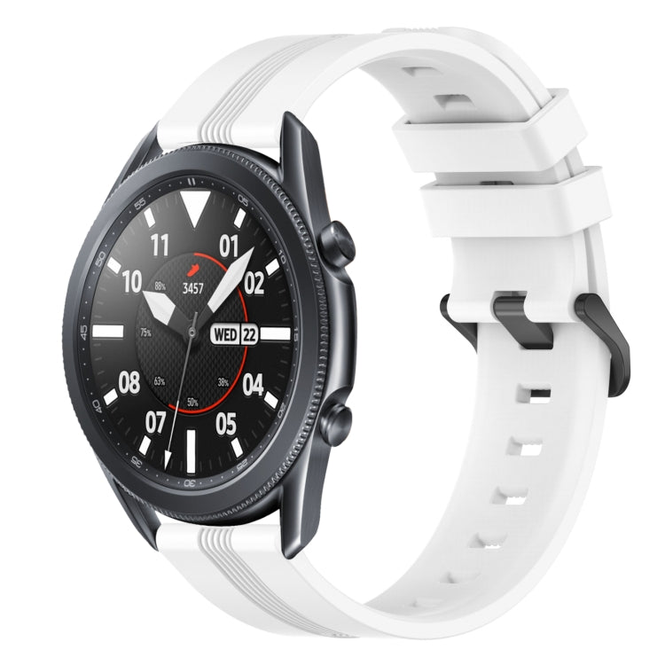 For Samsung Galaxy Watch3 45mm 22mm Concave Striped Slicone Watch Band