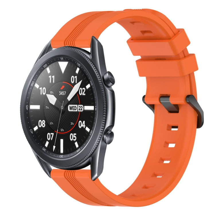For Samsung Galaxy Watch3 45mm 22mm Concave Striped Slicone Watch Band
