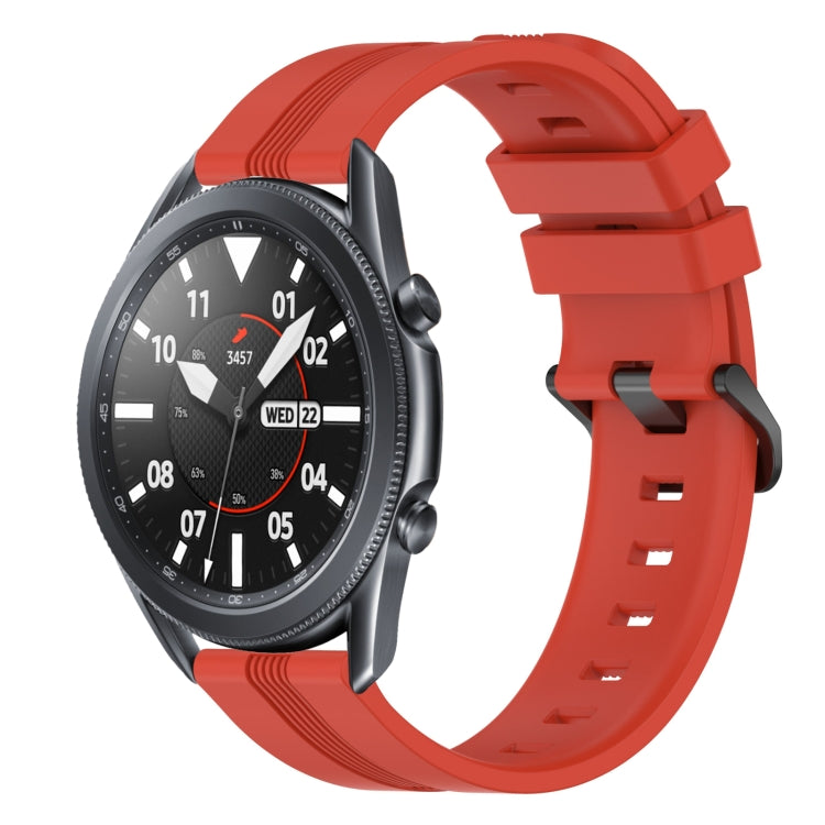 For Samsung Galaxy Watch3 45mm 22mm Concave Striped Slicone Watch Band