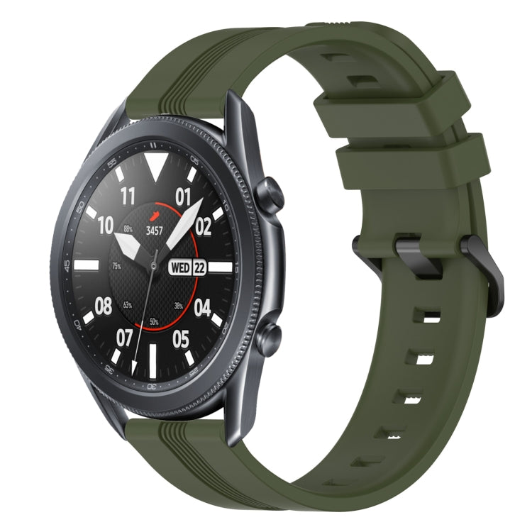 For Samsung Galaxy Watch3 45mm 22mm Concave Striped Slicone Watch Band