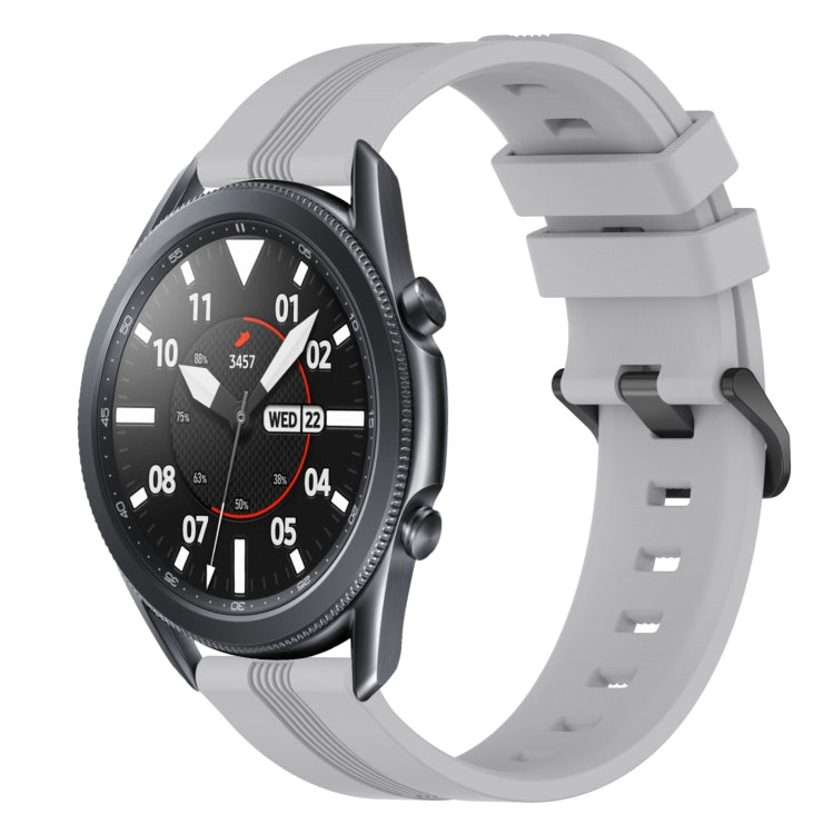 For Samsung Galaxy Watch3 45mm 22mm Concave Striped Slicone Watch Band