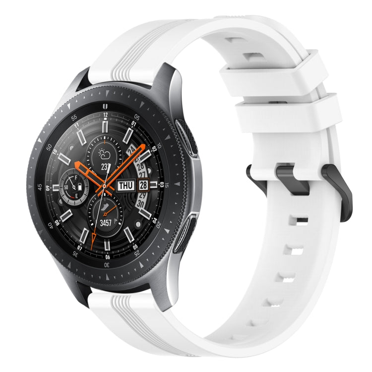 For Samsung Galaxy Watch 46mm 22mm Concave Striped Slicone Watch Band