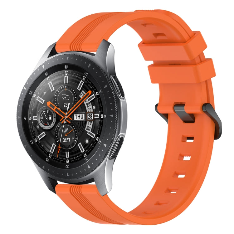 For Samsung Galaxy Watch 46mm 22mm Concave Striped Slicone Watch Band