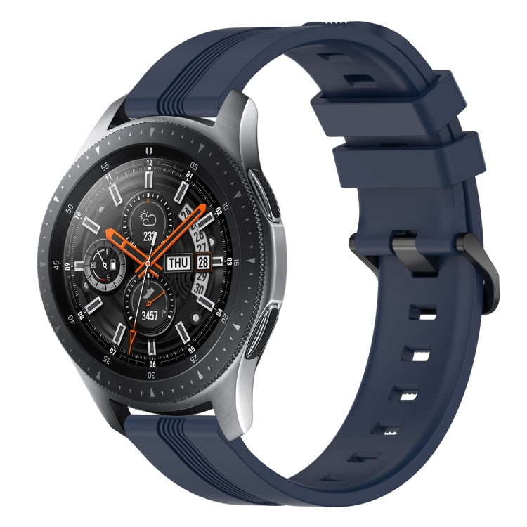 For Samsung Galaxy Watch 46mm 22mm Concave Striped Slicone Watch Band