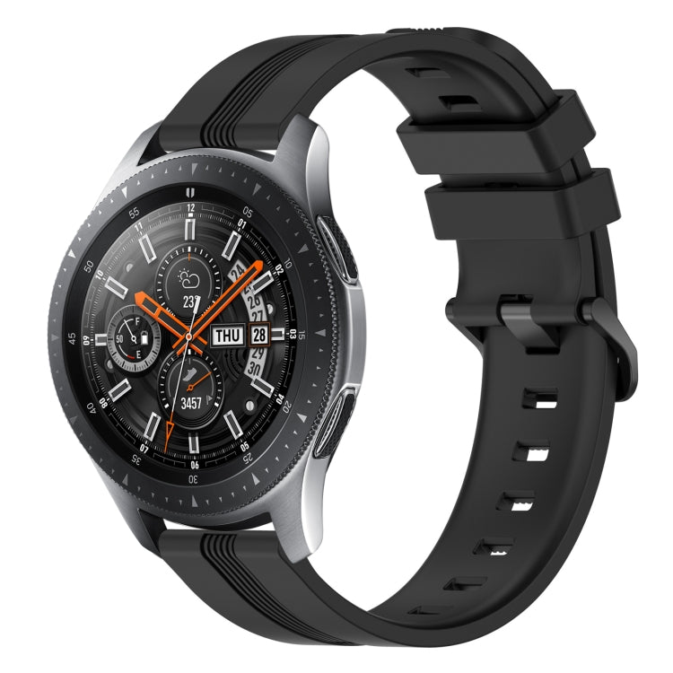 For Samsung Galaxy Watch 46mm 22mm Concave Striped Slicone Watch Band