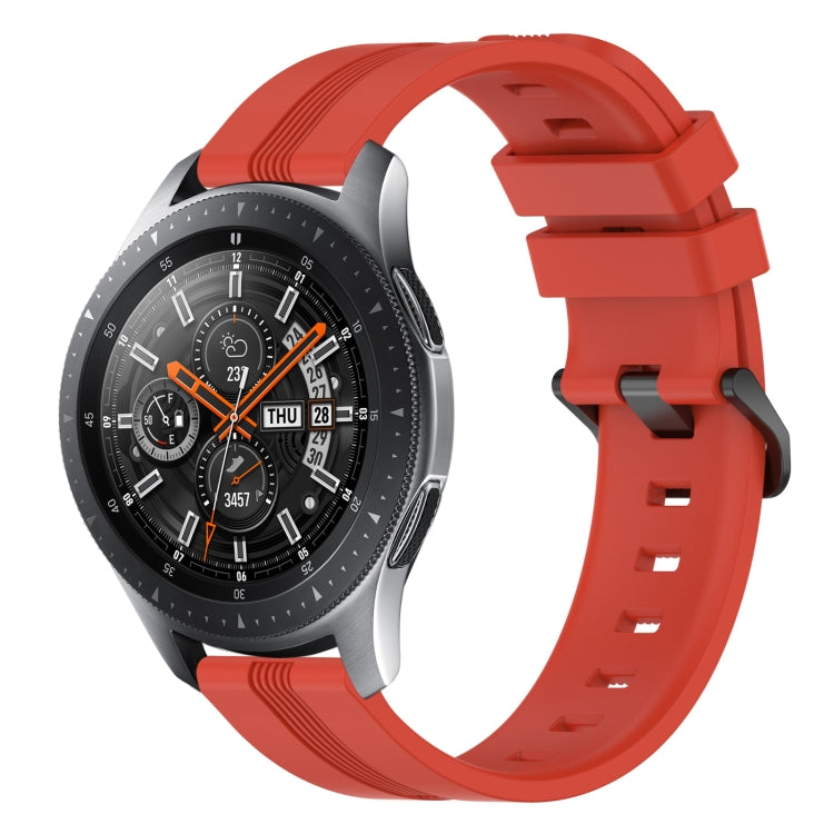 For Samsung Galaxy Watch 46mm 22mm Concave Striped Slicone Watch Band
