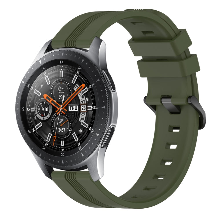 For Samsung Galaxy Watch 46mm 22mm Concave Striped Slicone Watch Band