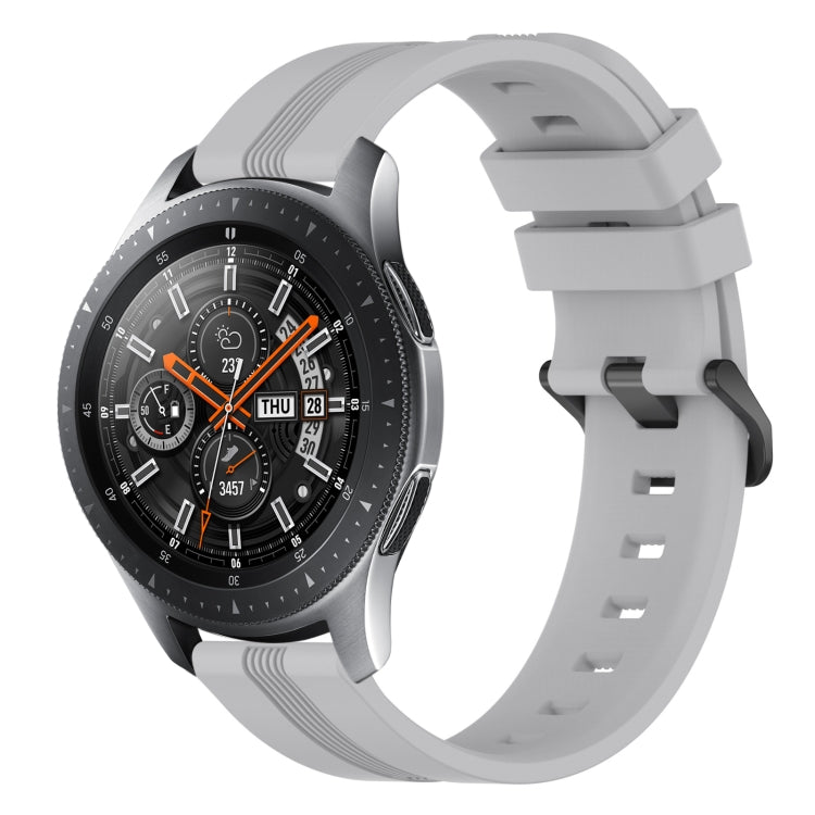 For Samsung Galaxy Watch 46mm 22mm Concave Striped Slicone Watch Band