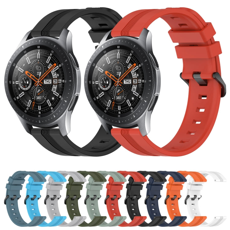 For Samsung Galaxy Watch 46mm 22mm Concave Striped Slicone Watch Band